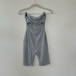 Naked Wardrobe Tube Romper in Heather Gray Size XS